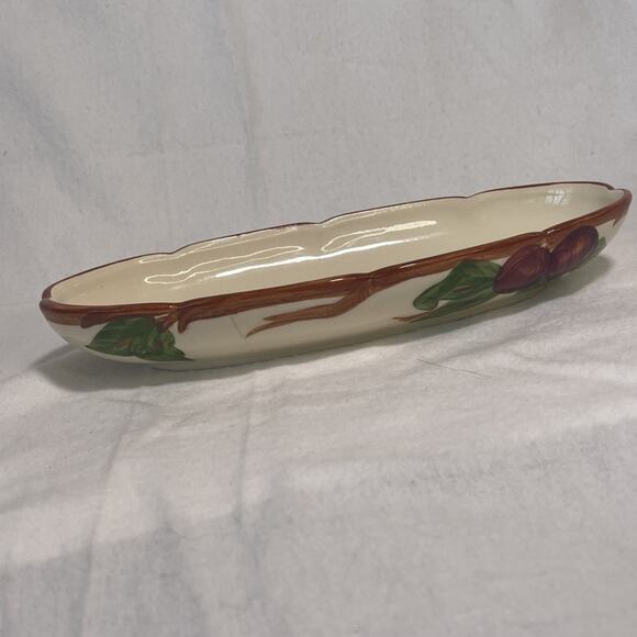Vintage FRANCISCAN APPLE 10" Relish Dish California Back Stamp- Hairline Cracks. - Picture 1 of 10